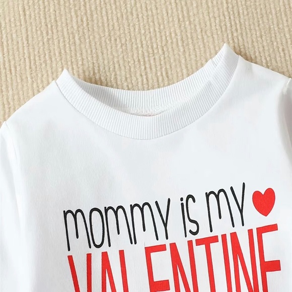 Boys white mommy is my Valentine Sweatshirt - Picture 2 of 7